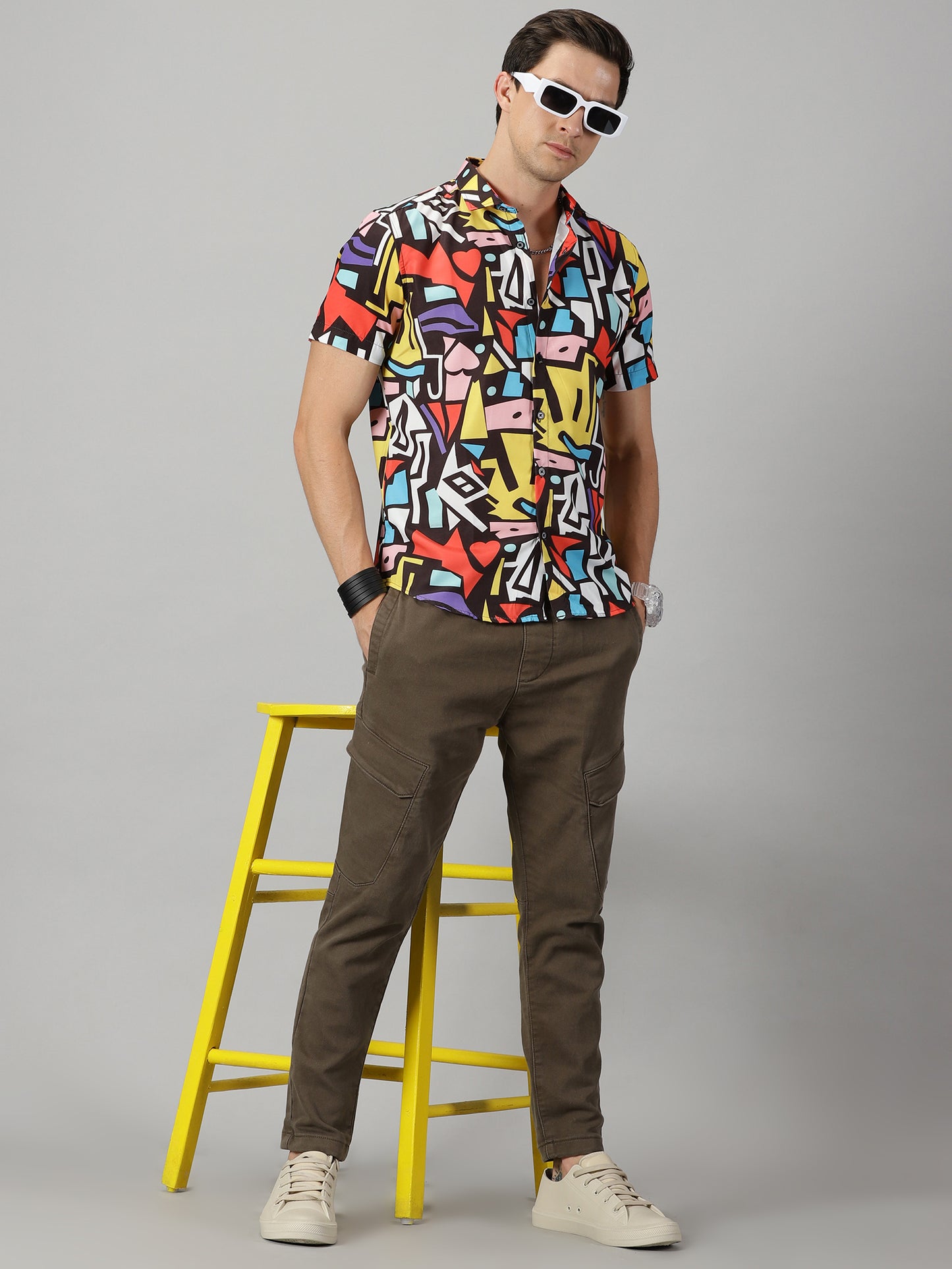 Abstract Multicolored Printed Shirt