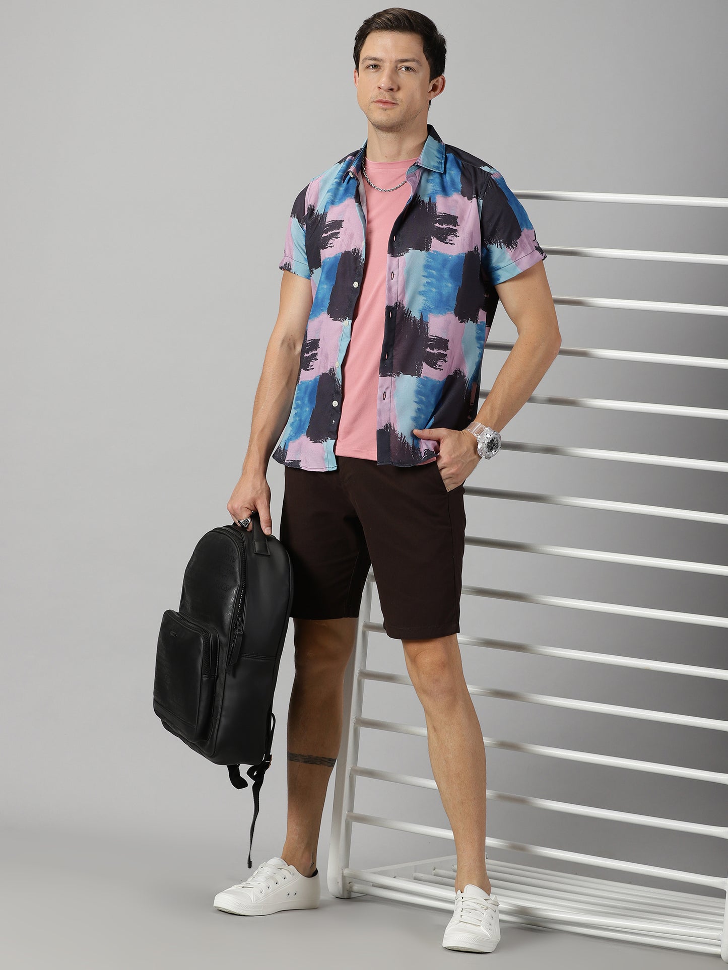 Multicolored Brush Strokes Printed Shirt