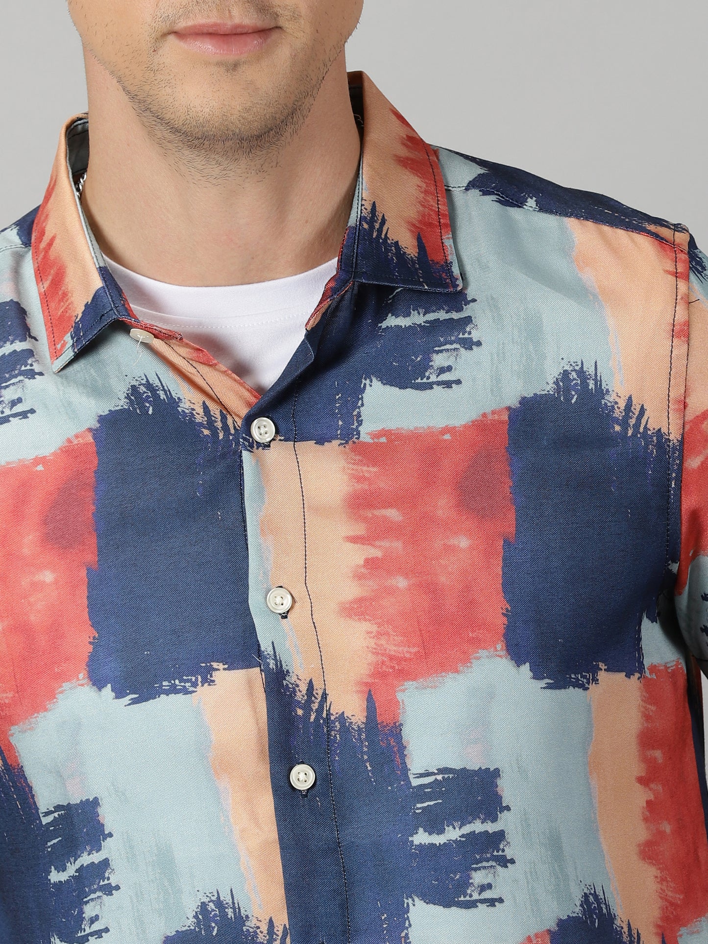 Abstract Brush Strokes Printed Shirt