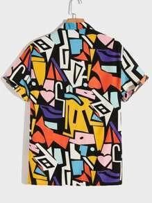 Abstract Multicolored Printed Shirt