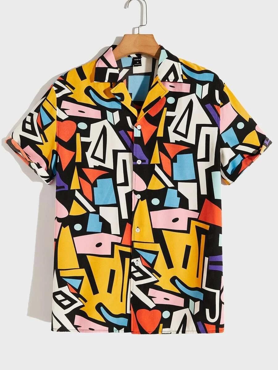 Abstract Multicolored Printed Shirt