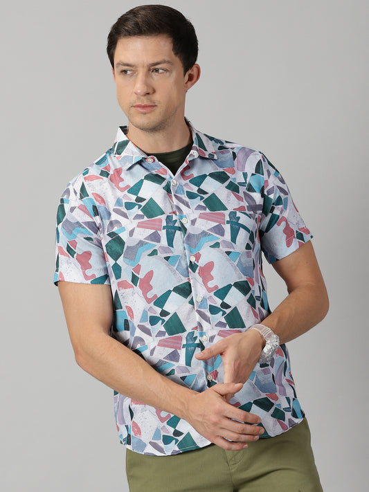 Eclectic Grey Abstract Printed Shirt