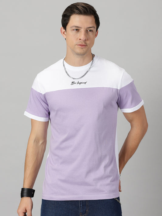 Lavender & White Regular Fit T-shirt