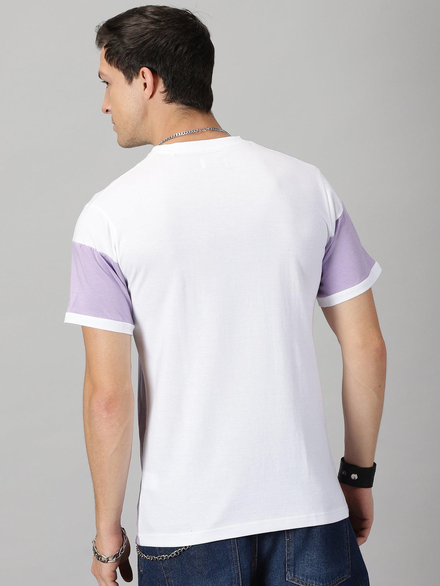 Lavender & White Regular Fit T-shirt