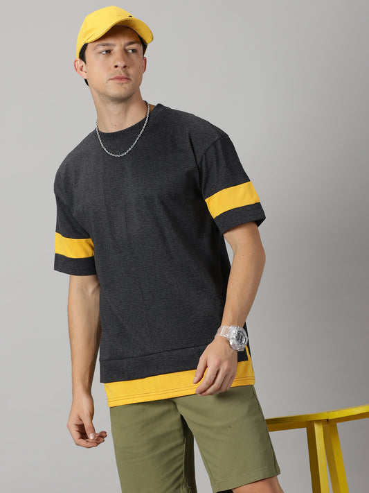 Edge of Elegance Black Oversized T-shirt