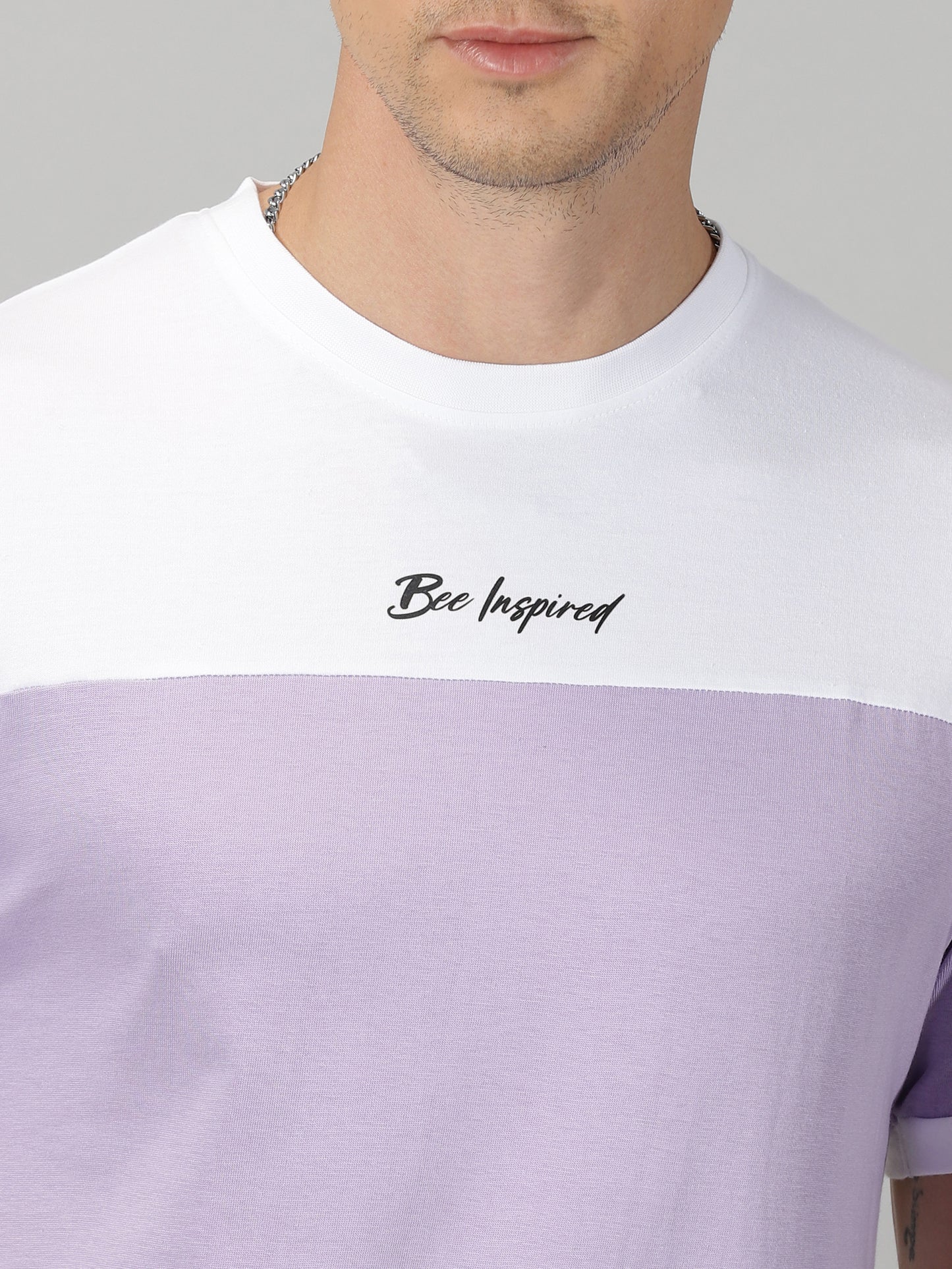 Lavender & White Regular Fit T-shirt